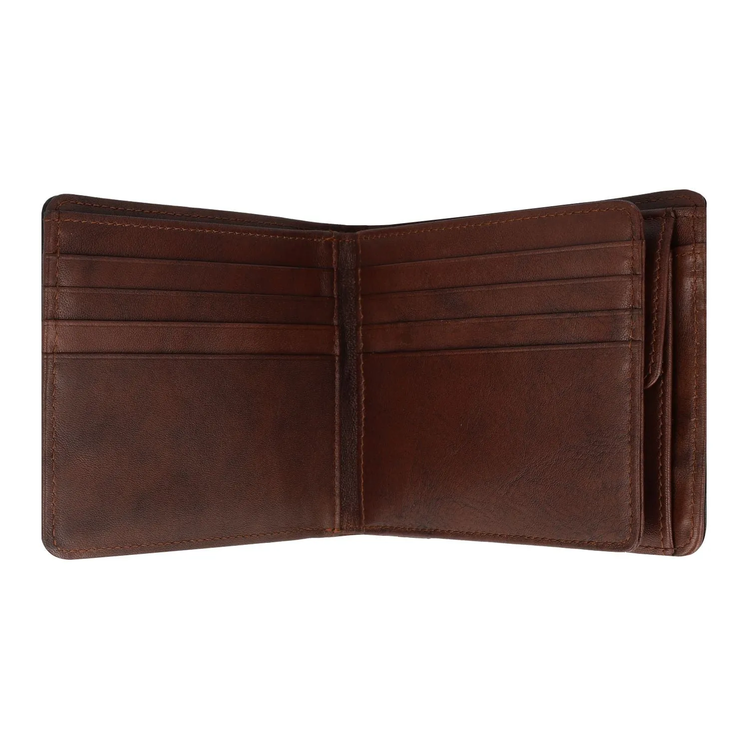 Crossing Antique Bi-fold Leather Wallet With Flap And Coin Pouch - Timber
