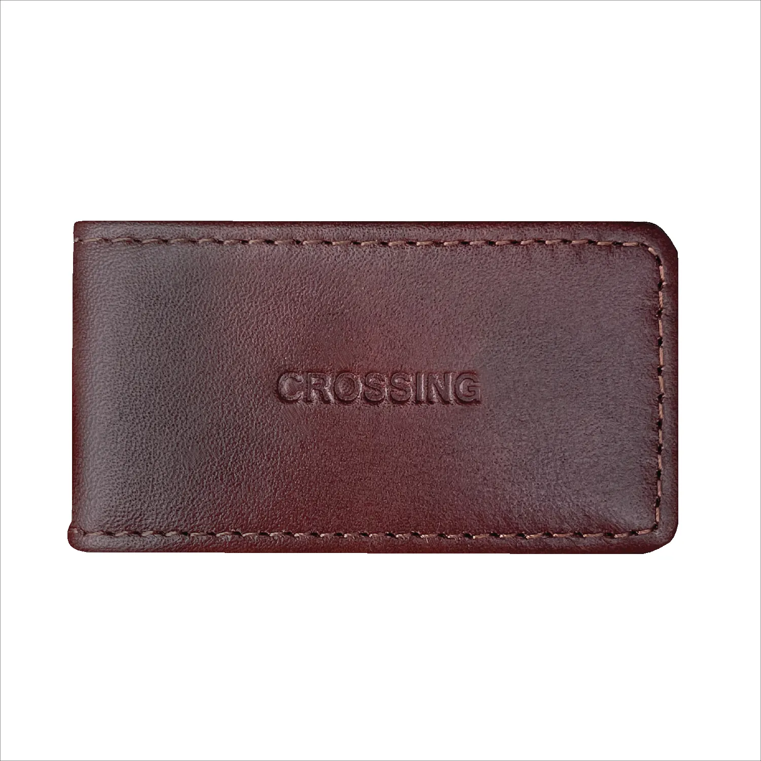 Crossing Antique Leather Money Clip - Timber