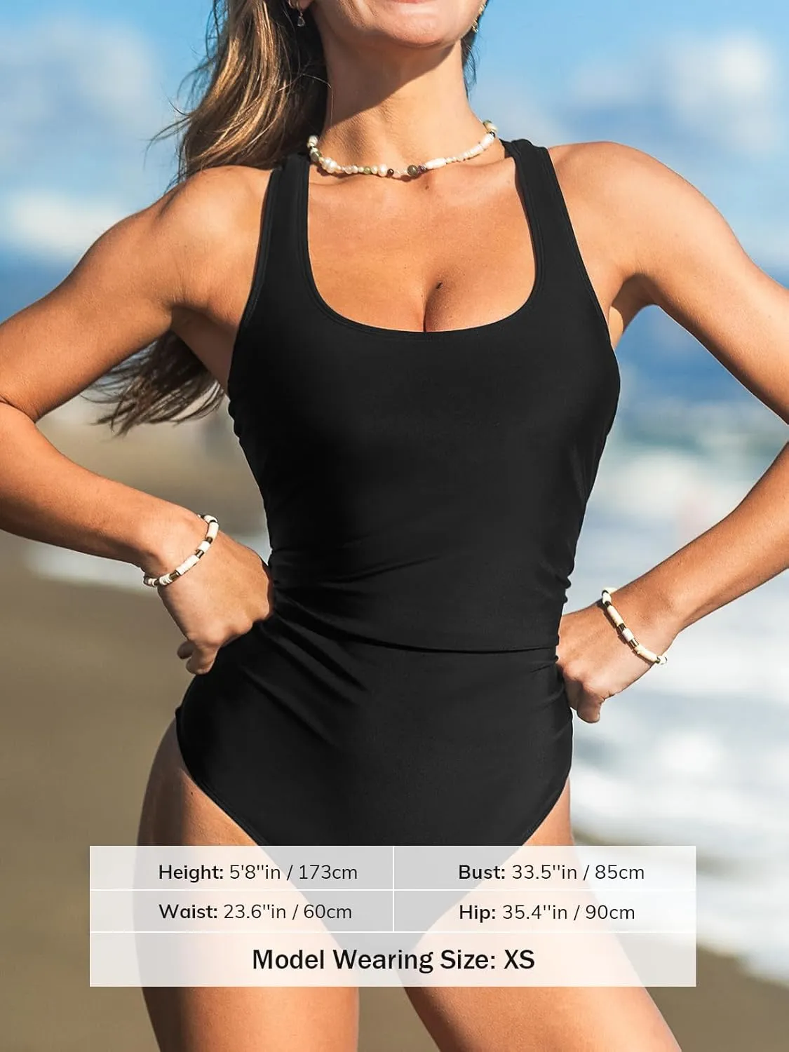 CUPSHE Women's One Piece Swimsuit Bathing Suit Scoop Neck Ruched Crisscross Back Tie Wide Straps