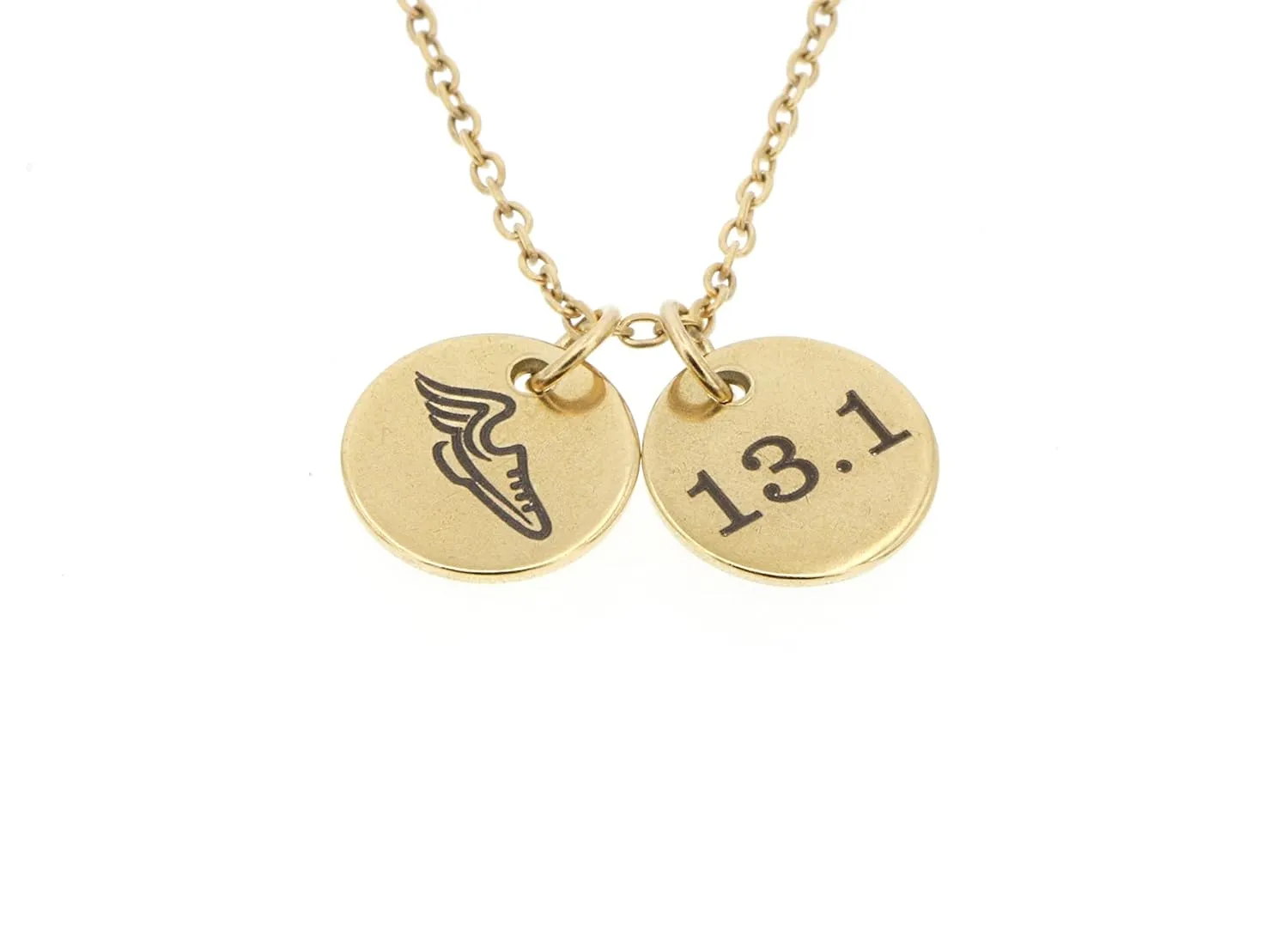 Custom Track Field Necklace - Player Team Gift - Running Shoe Jewelry - Personalized Name or Number - Stainless Silver Rose Gold Waterproof - DGR-12mm