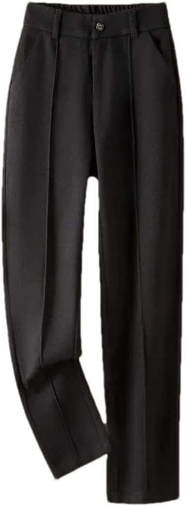 DBFBDTU Womens Woolen Pencil High Waist Pants Casual Office Lady Trousers Thick Suit Pants for Women