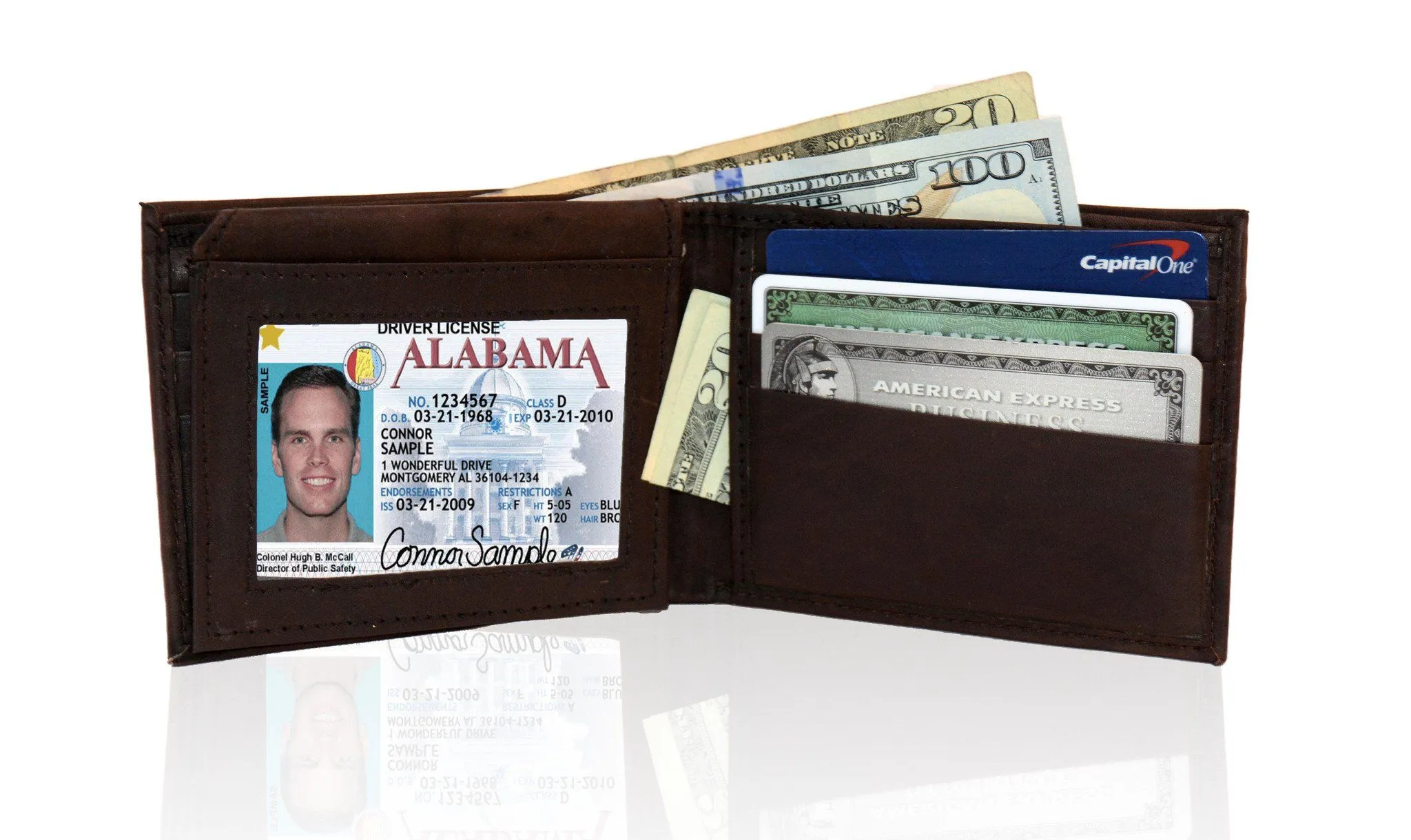Deluxe RFID-Blocking Premium Soft Genuine Leather Bi-fold - Brown