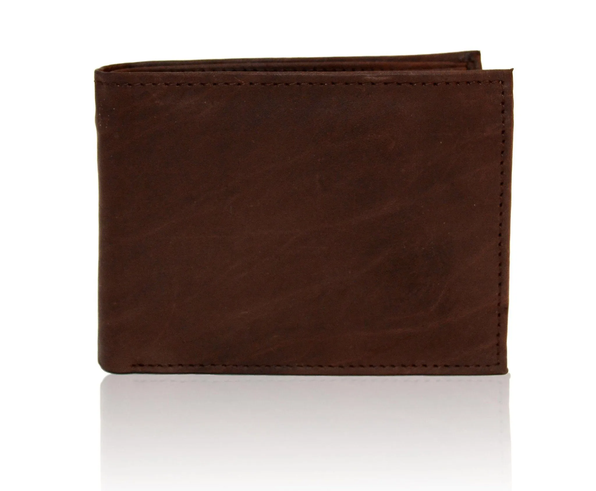 Deluxe RFID-Blocking Premium Soft Genuine Leather Bi-fold - Brown