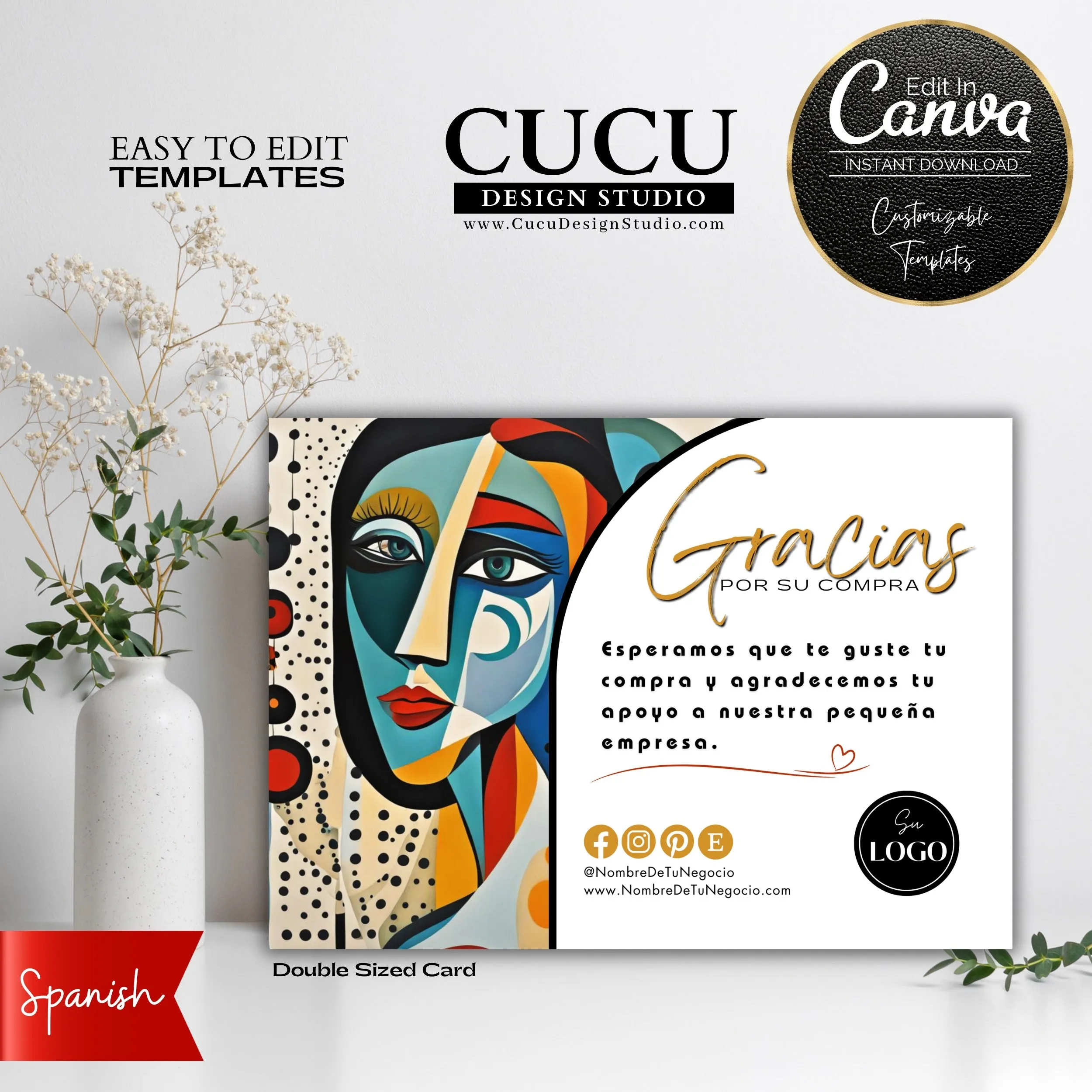 Diseo Abstracto Tarjeta de Agradecimiento | Gracias Por Su Compra