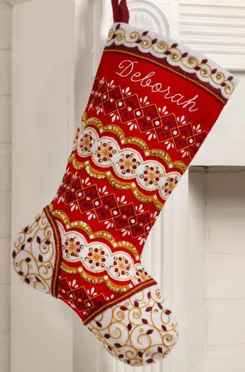 DIY Bucilla Timeless Elegance Christmas Felt Stocking Kit 89680E