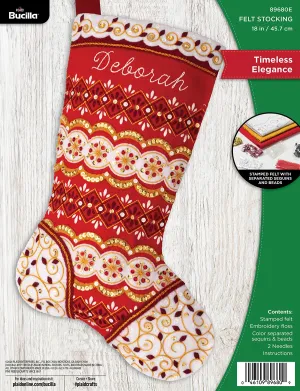 DIY Bucilla Timeless Elegance Christmas Felt Stocking Kit 89680E