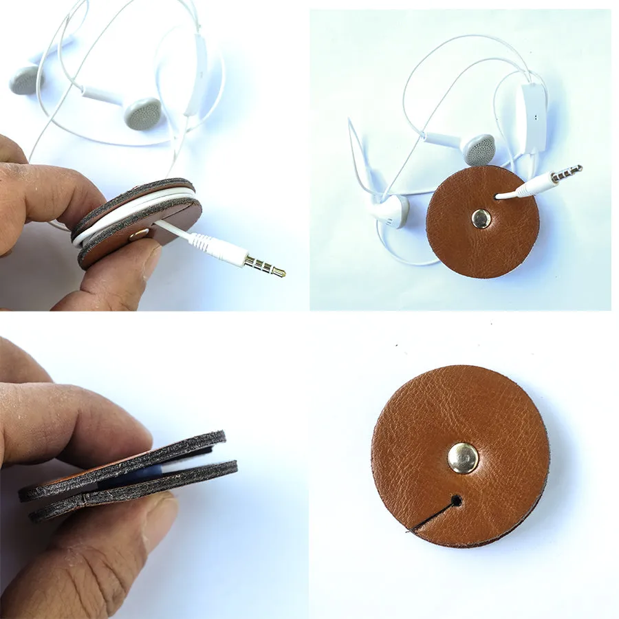 Earphone Holder - Leather Cord Holder