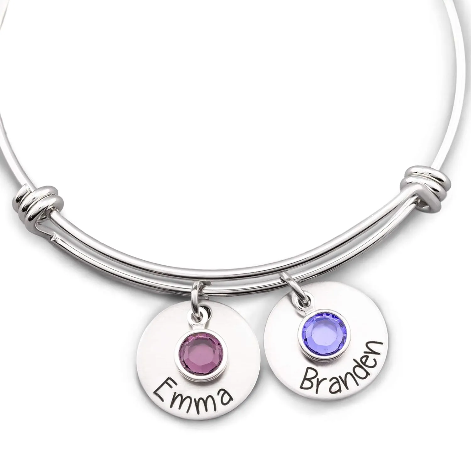 Engraved Adjustable Bracelet Personalized for Women Custom Bangle Kids Names