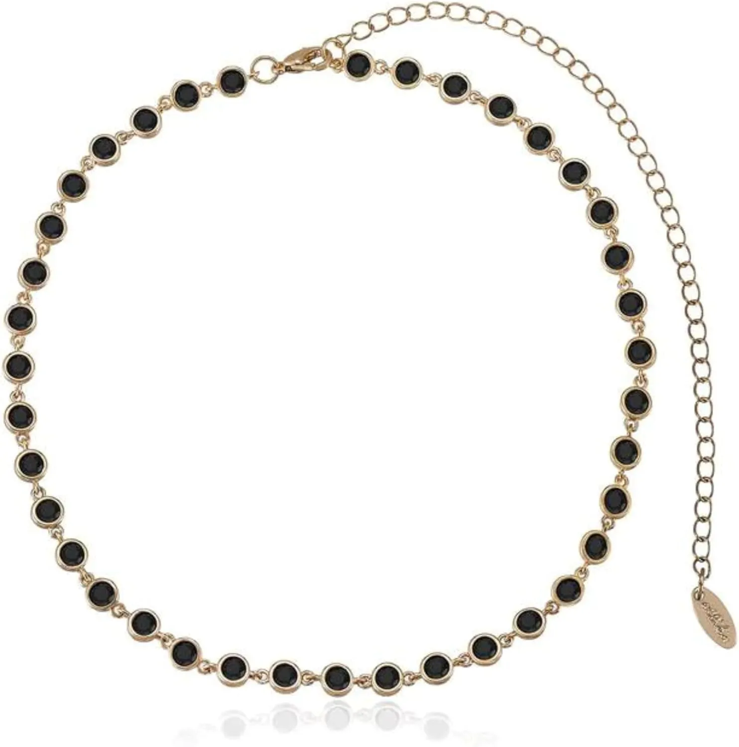 Ettika Gold Choker Necklace, 18k Gold Plated Necklace for Women. Crystal Discs and Link Necklace. Jewelry, Birthday Gifts For Women