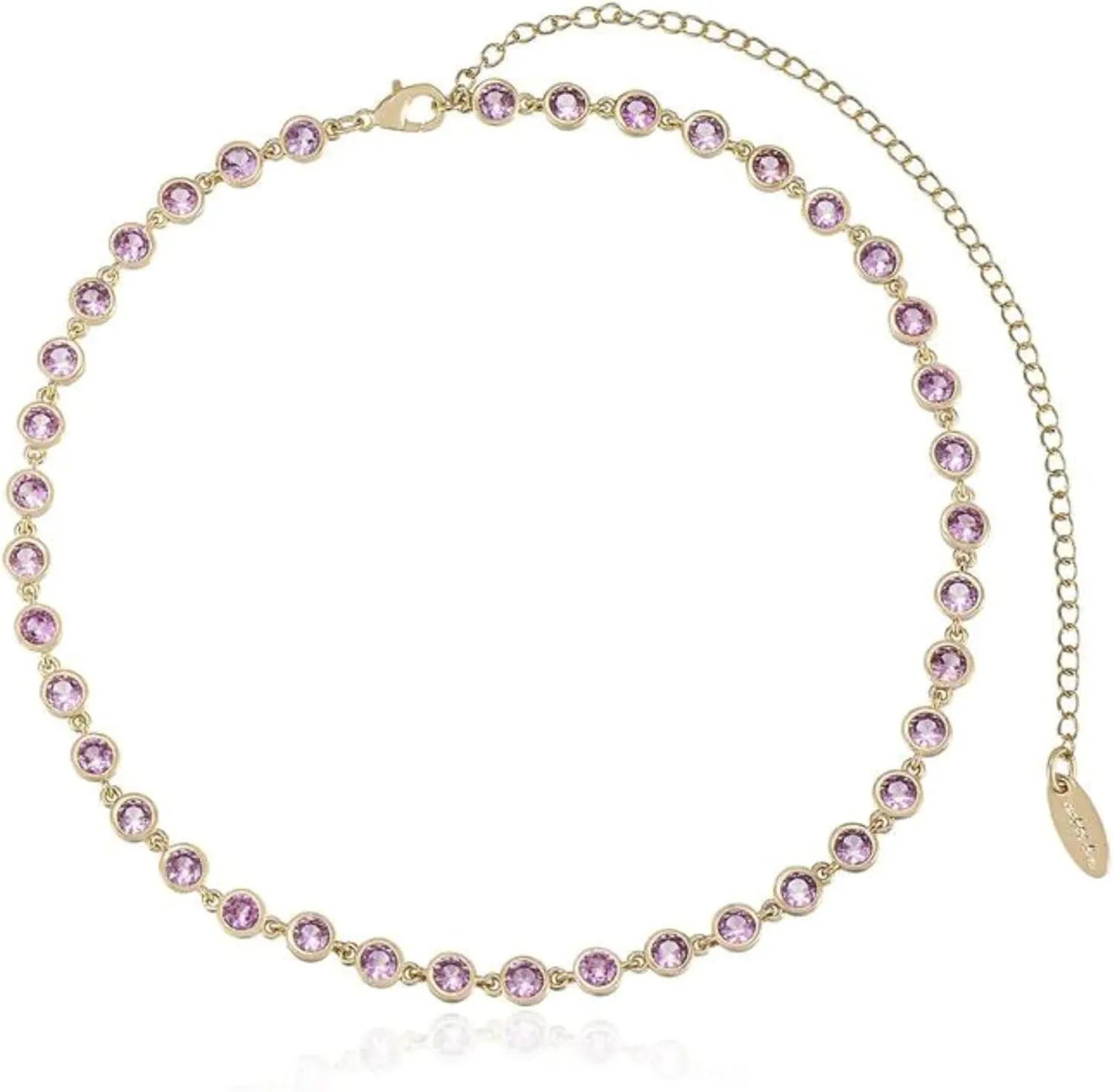 Ettika Gold Choker Necklace. Choker, 18k Gold Plated Necklace for Women. Crystal Discs and Link Necklace. Jewelry, Birthday Gifts For Women