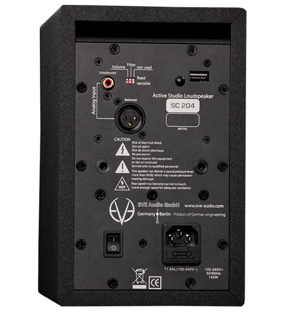 EVE Audio SC204 2-WAY-4" Professional Active Nearfield Studio Monitor Pair