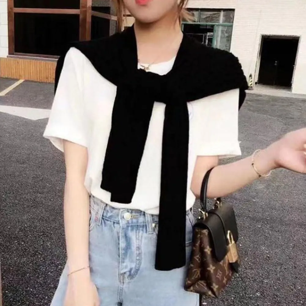 Fake Sweater, Sweater Shawl Wraps for Women, Knitted Knotted Shawls Casual Scarf Cape Shoulder Tops Blouses Fashion