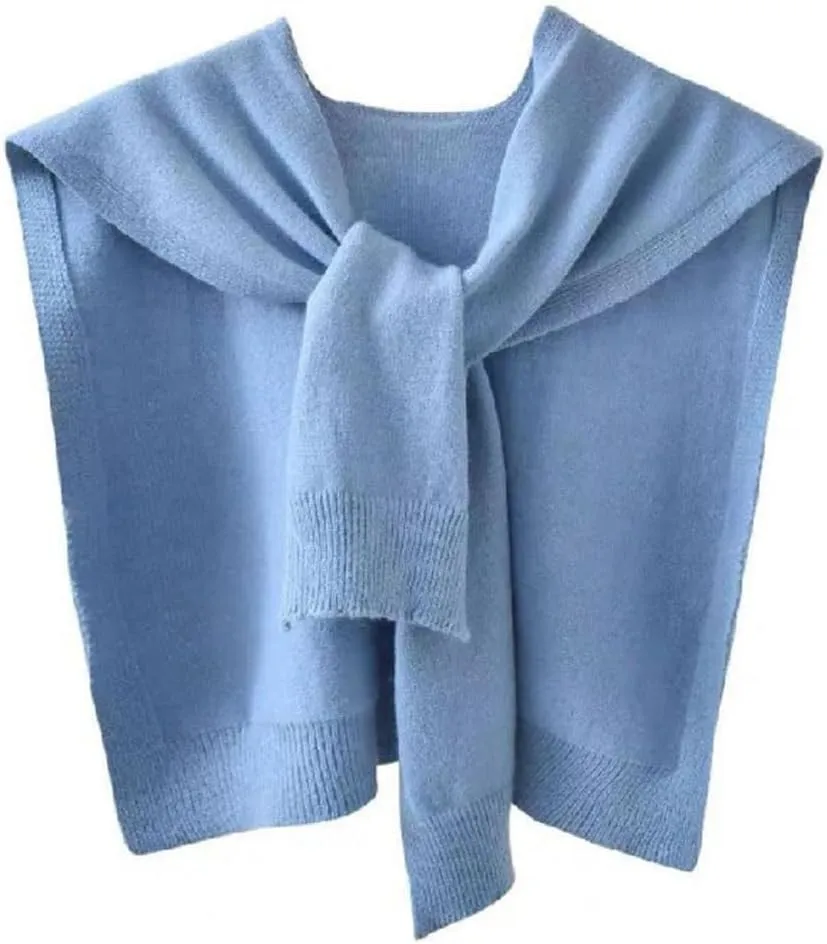 Fake Sweater, Sweater Shawl Wraps for Women, Knitted Knotted Shawls Casual Scarf Cape Shoulder Tops Blouses Fashion
