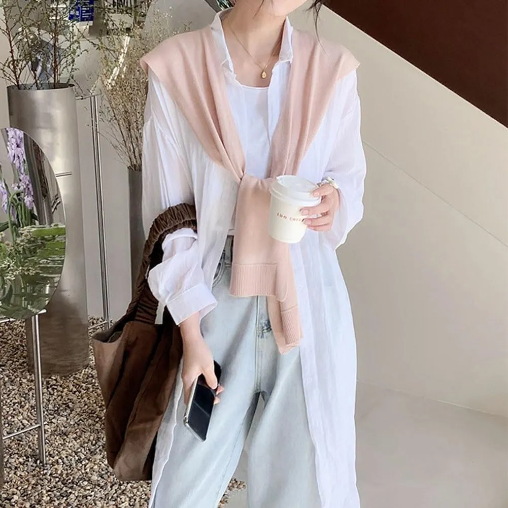 Fake Sweater, Sweater Shawl Wraps for Women, Knitted Knotted Shawls Casual Scarf Cape Shoulder Tops Blouses Fashion