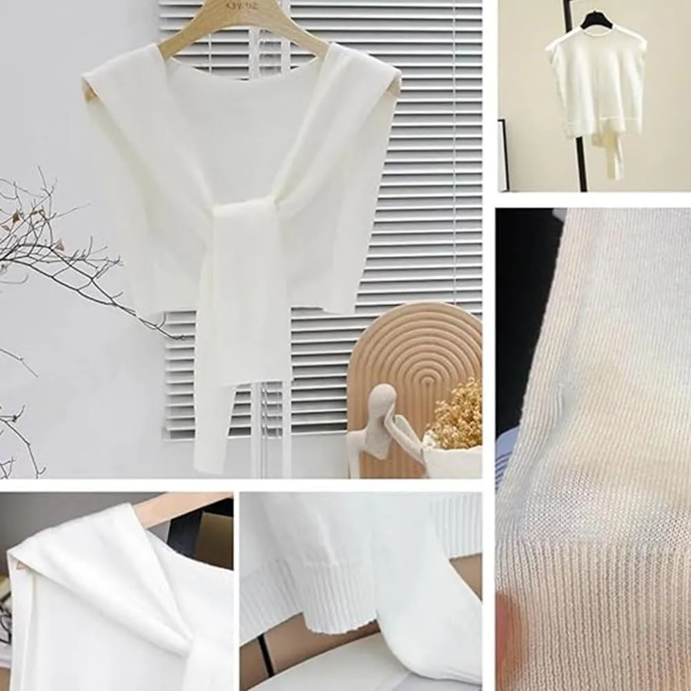 Fake Sweater, Sweater Shawl Wraps for Women, Knitted Knotted Shawls Casual Scarf Cape Shoulder Tops Blouses Fashion
