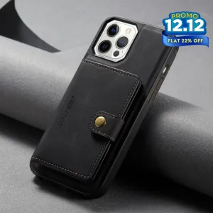 Faux Leather Phone Case With Magnetic Wallet