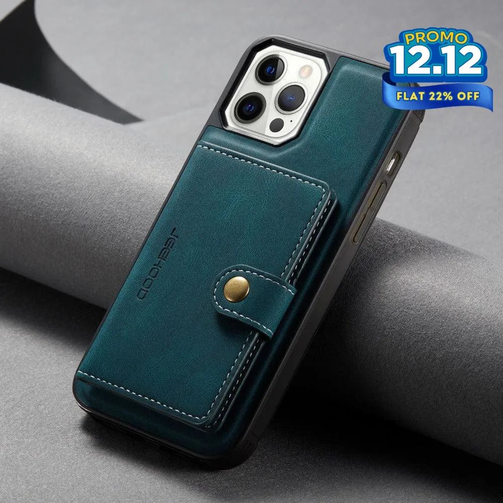Faux Leather Phone Case With Magnetic Wallet