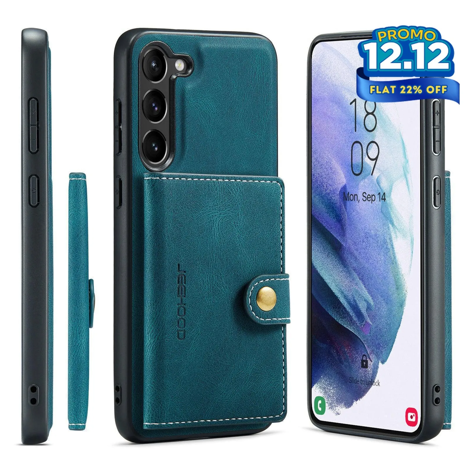 Faux Leather Phone Case With Magnetic Wallet