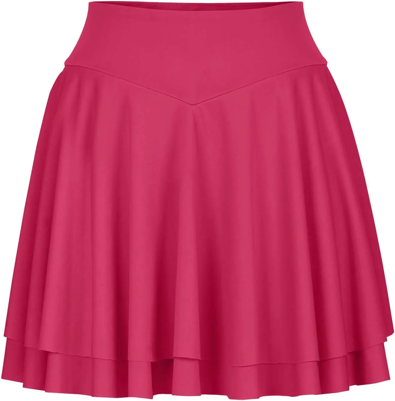 Flowy Skirts for Women Layered Ruffle Mini Skirts Solid Color Summer High Waisted Sports Athletic Yoga Golf Skirt