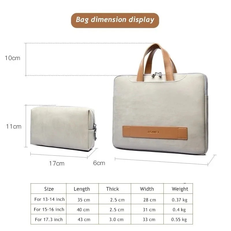 For Macbook Air Pro Notebook Unisex 13.3,14,15.6,17.3 Inch Sleeve Case Pu Leather Hand & Laptop Bag