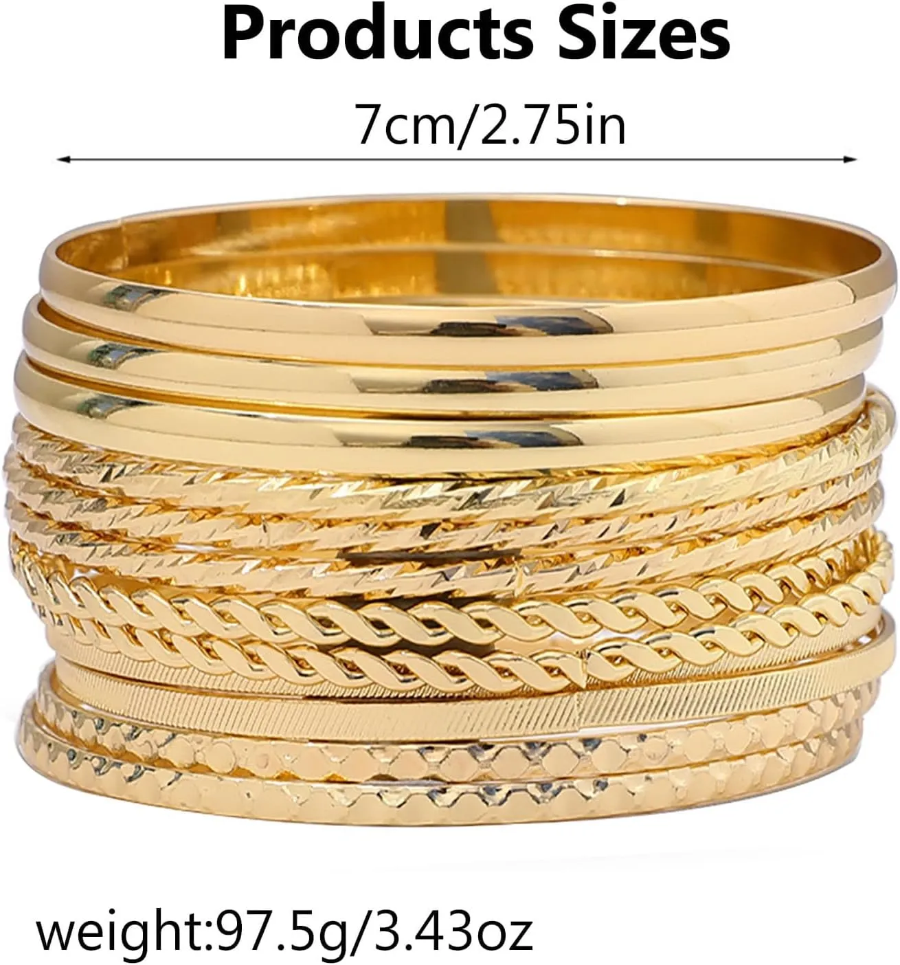 FUNOJOY Gold Bangle Bracelets for Women,14K Gold Plated Boho Indian Multi Stackable Bracelets Gold Bangles For Women Jewelry Gifts