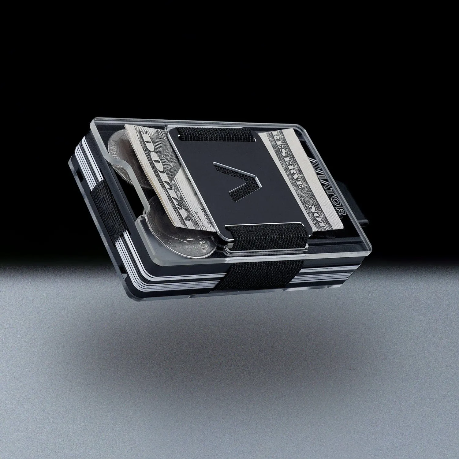 Fusion Black | Metal Frame | Transparent Slide Wallet