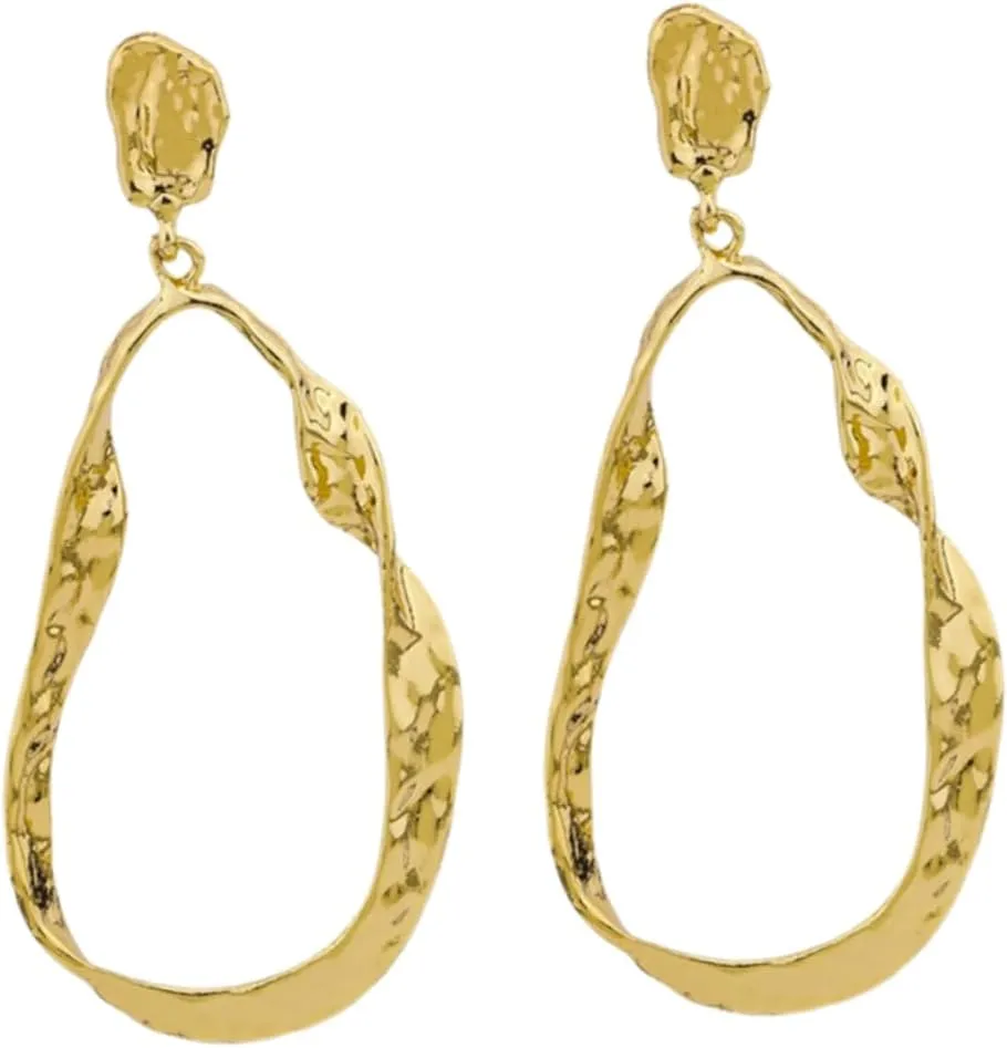 GALPADA Minimalist Geometric Earrings Gold Bezel Pendant Drops Statement Dangle Earring