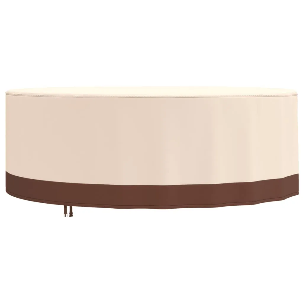Garden Furniture Cover Round Beige Ø 244x71 cm 600D Oxford