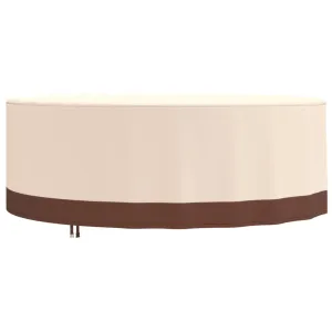 Garden Furniture Cover Round Beige Ø 244x71 cm 600D Oxford