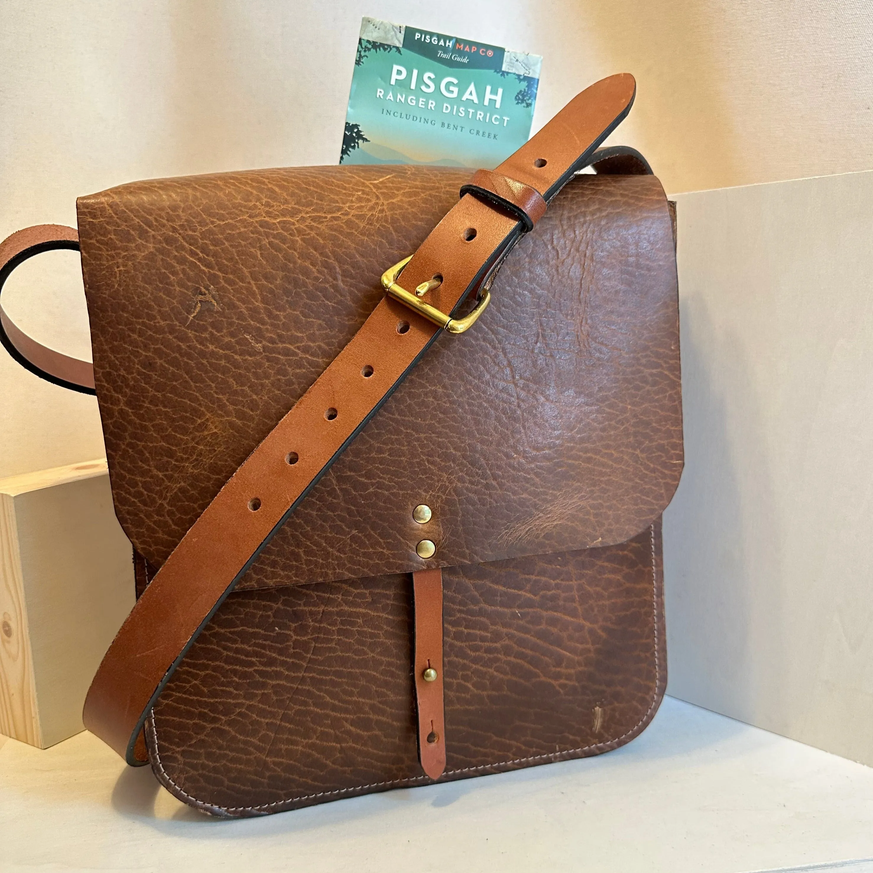 Glazed Bison Forager Large Cross Body Leather Bag