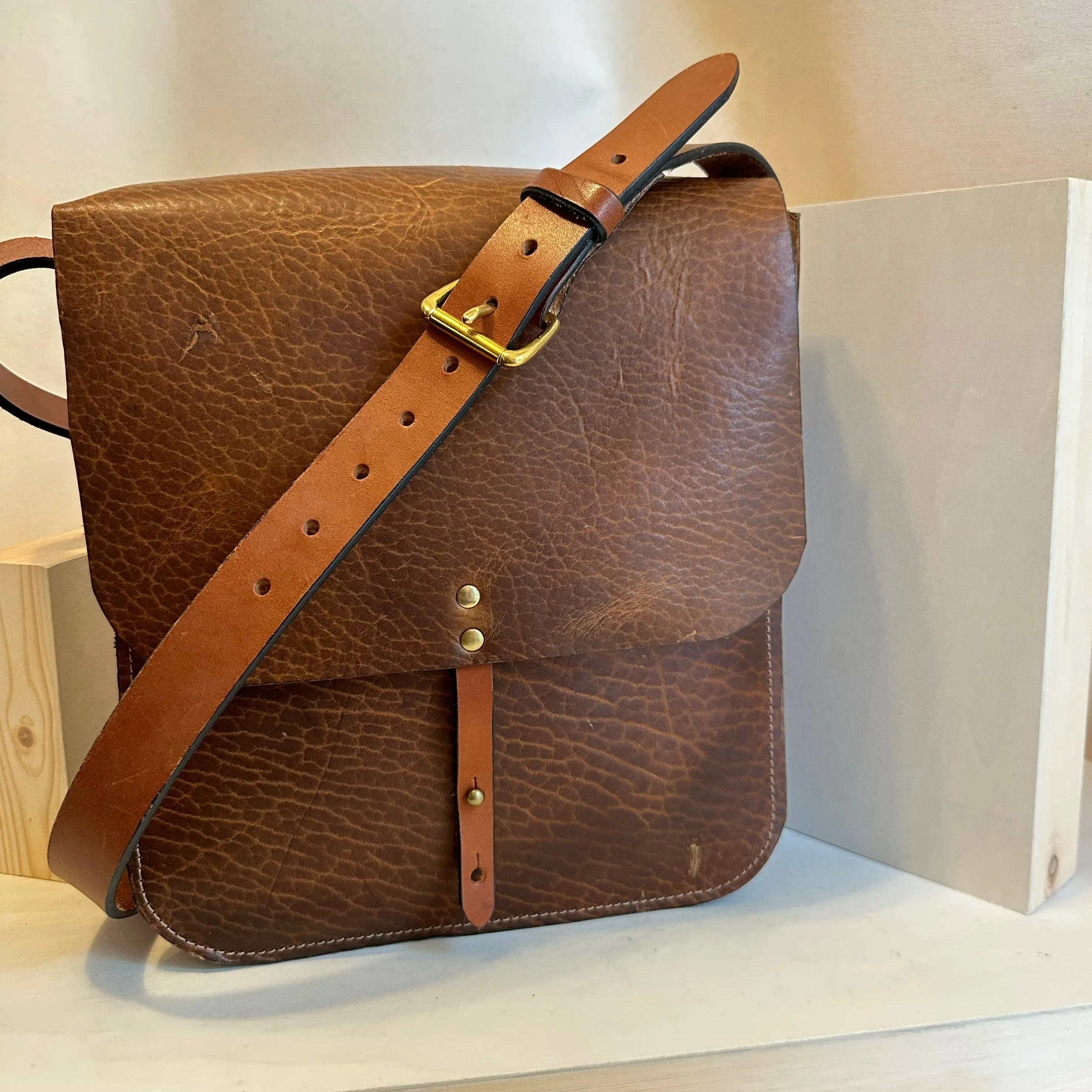 Glazed Bison Forager Large Cross Body Leather Bag