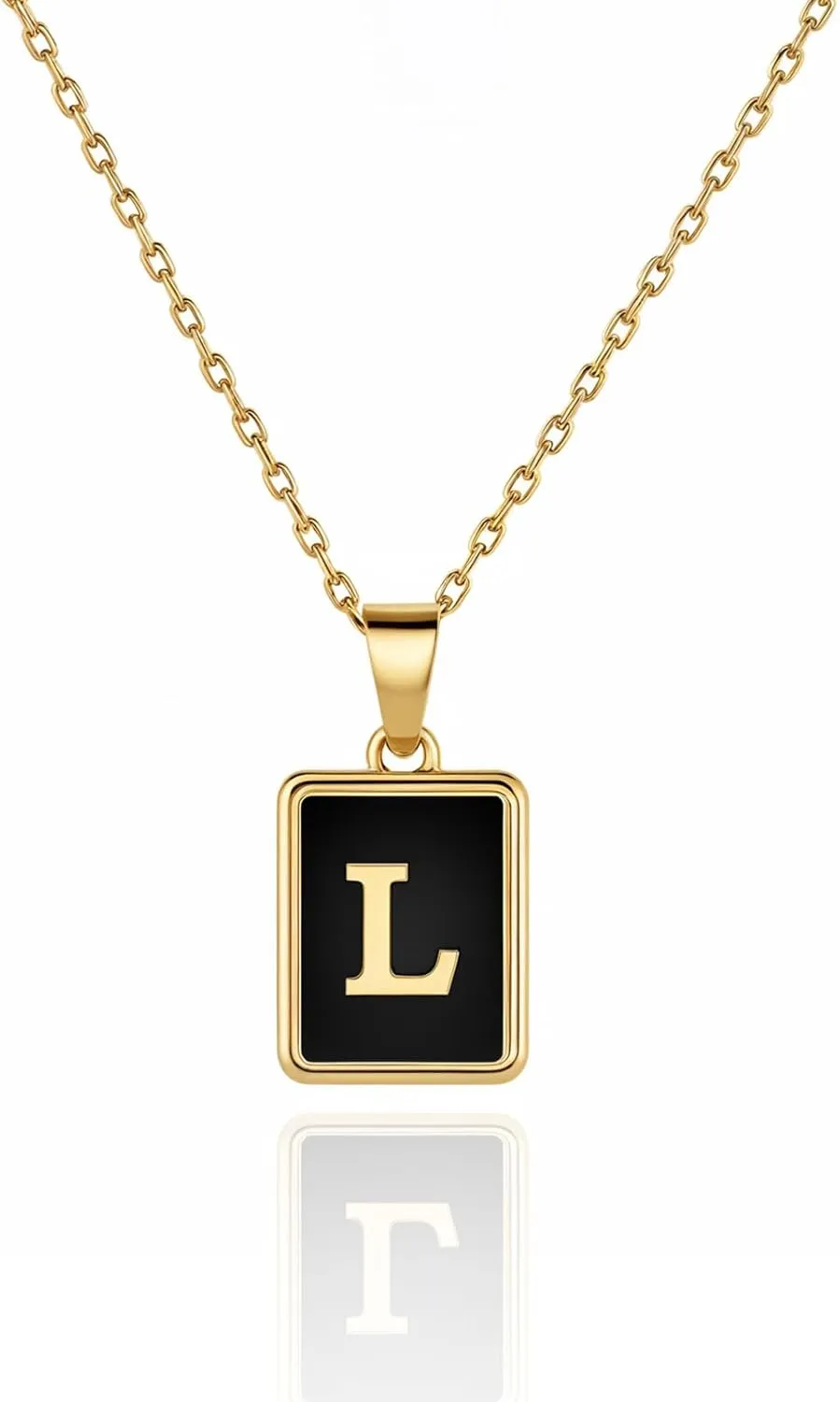 Initial Necklaces for Women, 14K Gold Plated A-Z Letter Mother of Pearl Pendant with 16"-18" Adjustable Chain - ValentinesDay Gifts for Her, Stocking Stuffers, Anniversary, Birthday Gifts for Women