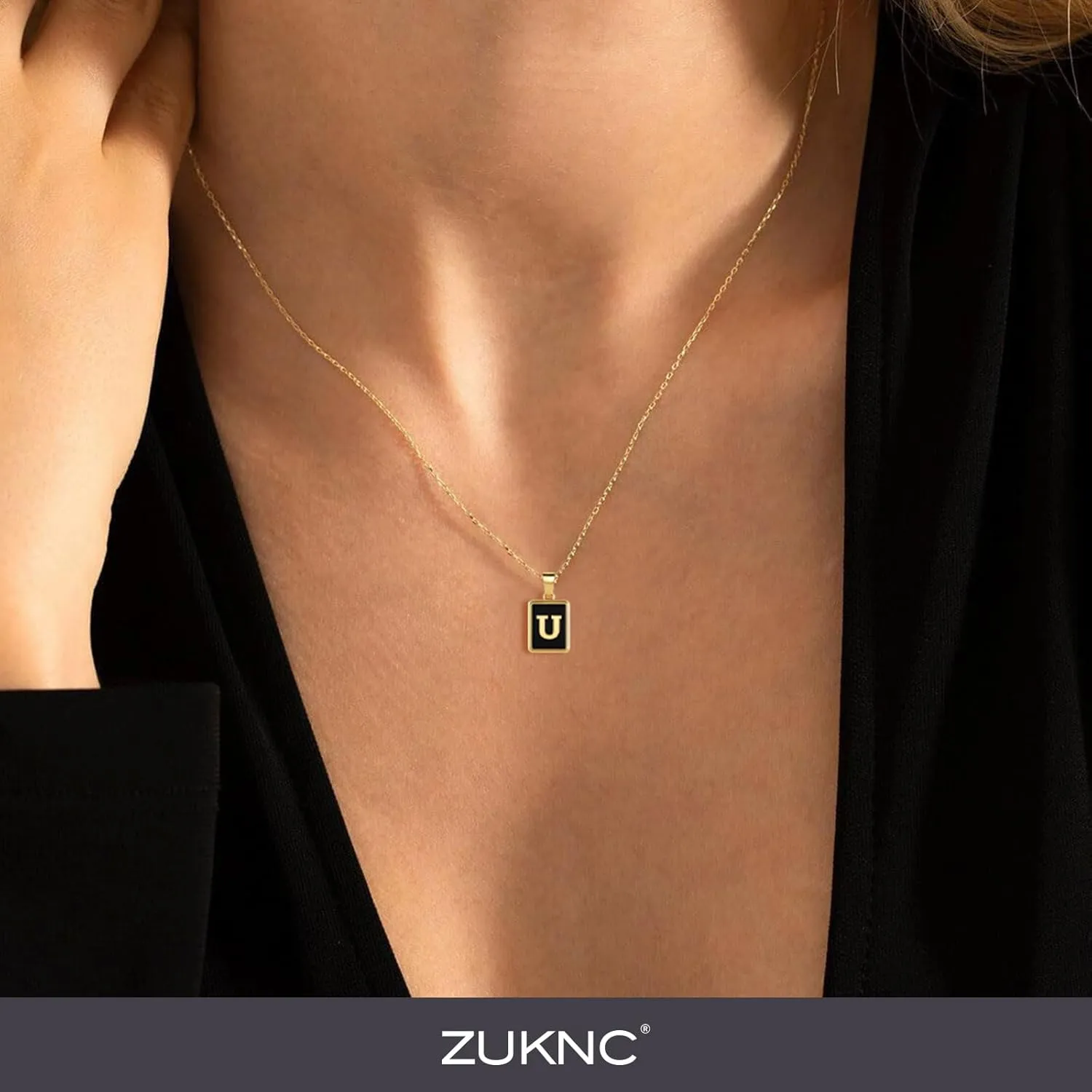 Initial Necklaces for Women, 14K Gold Plated A-Z Letter Mother of Pearl Pendant with 16"-18" Adjustable Chain - ValentinesDay Gifts for Her, Stocking Stuffers, Anniversary, Birthday Gifts for Women