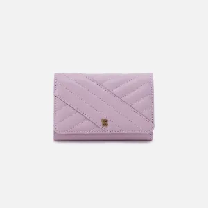 Jill Trifold Wallet in Quilted Silk Napa Leather - Lavender