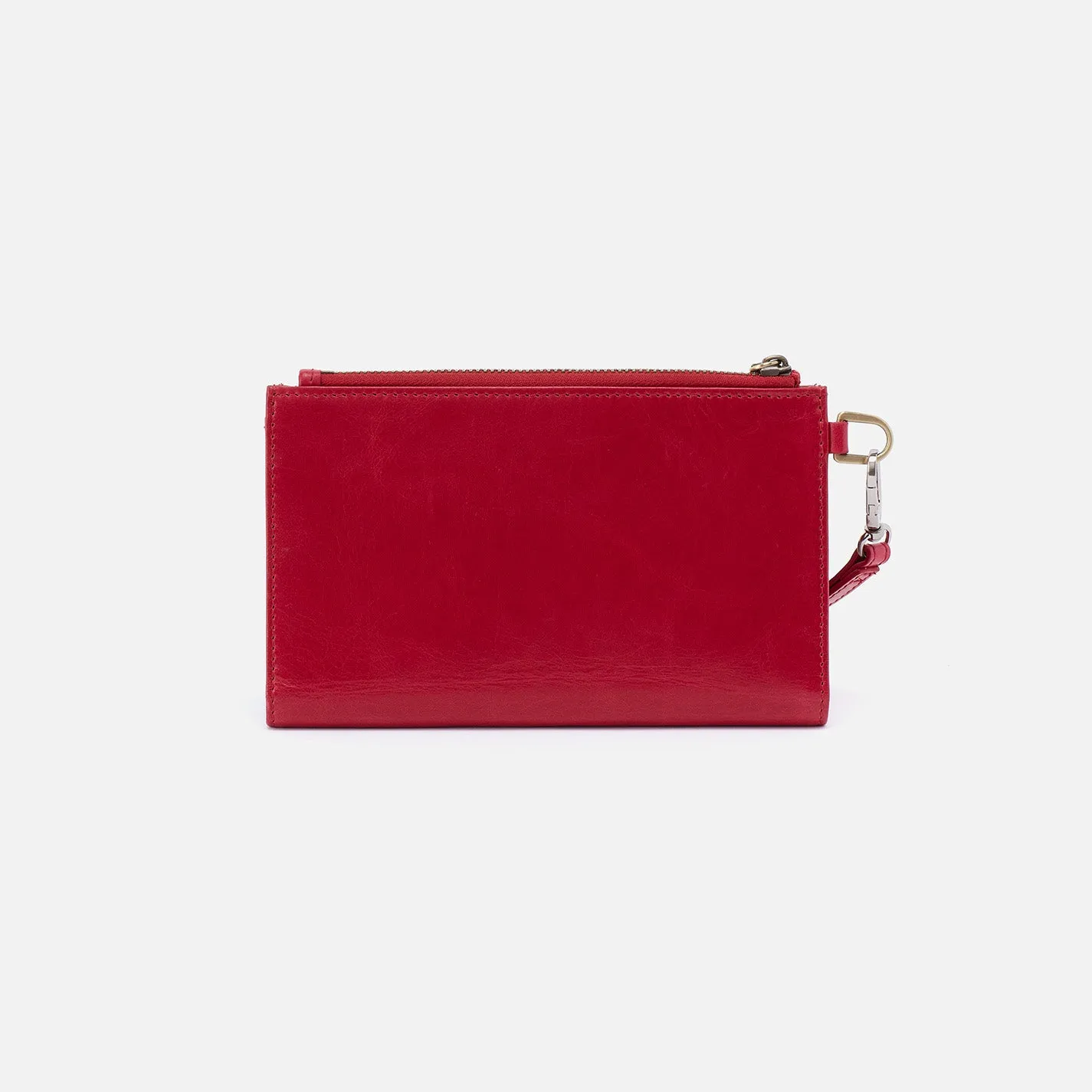 Kali Phone Wallet in Polished Leather - Claret
