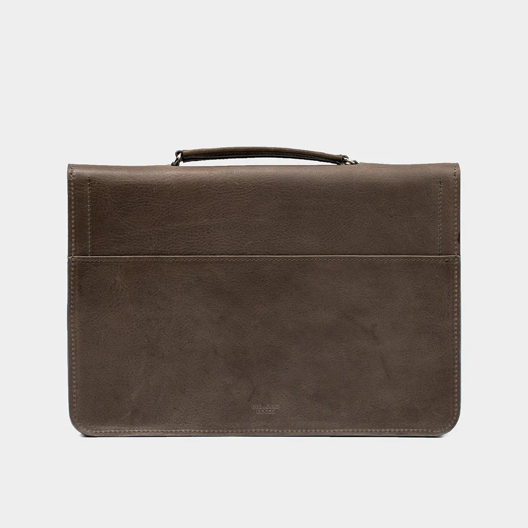 Leather Briefcase (Gray)