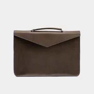 Leather Briefcase (Gray)