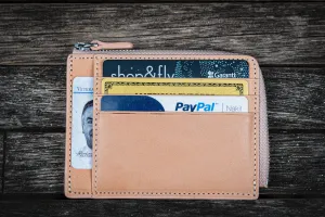 Leather Zippered Mega Mini Wallet - Undyed Leather