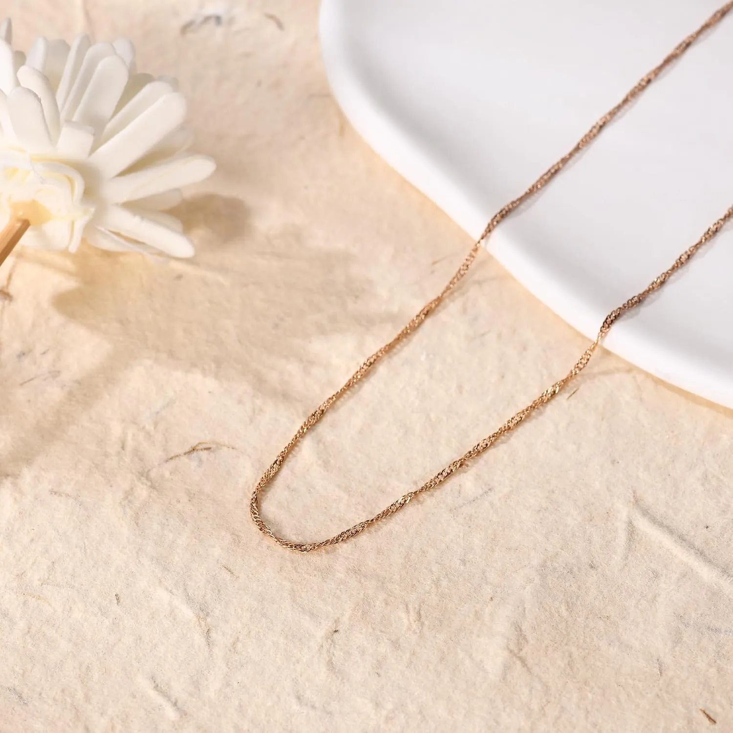LUCA SMITH Gold Dainty Choker Necklace for Women, 14k Gold Plated Diamond Satellite Bead Choker Thin Trendy Layering Discs Paperclip Necklaces Minimalist Simple Toggle Cuban Chain Jewelry Gift