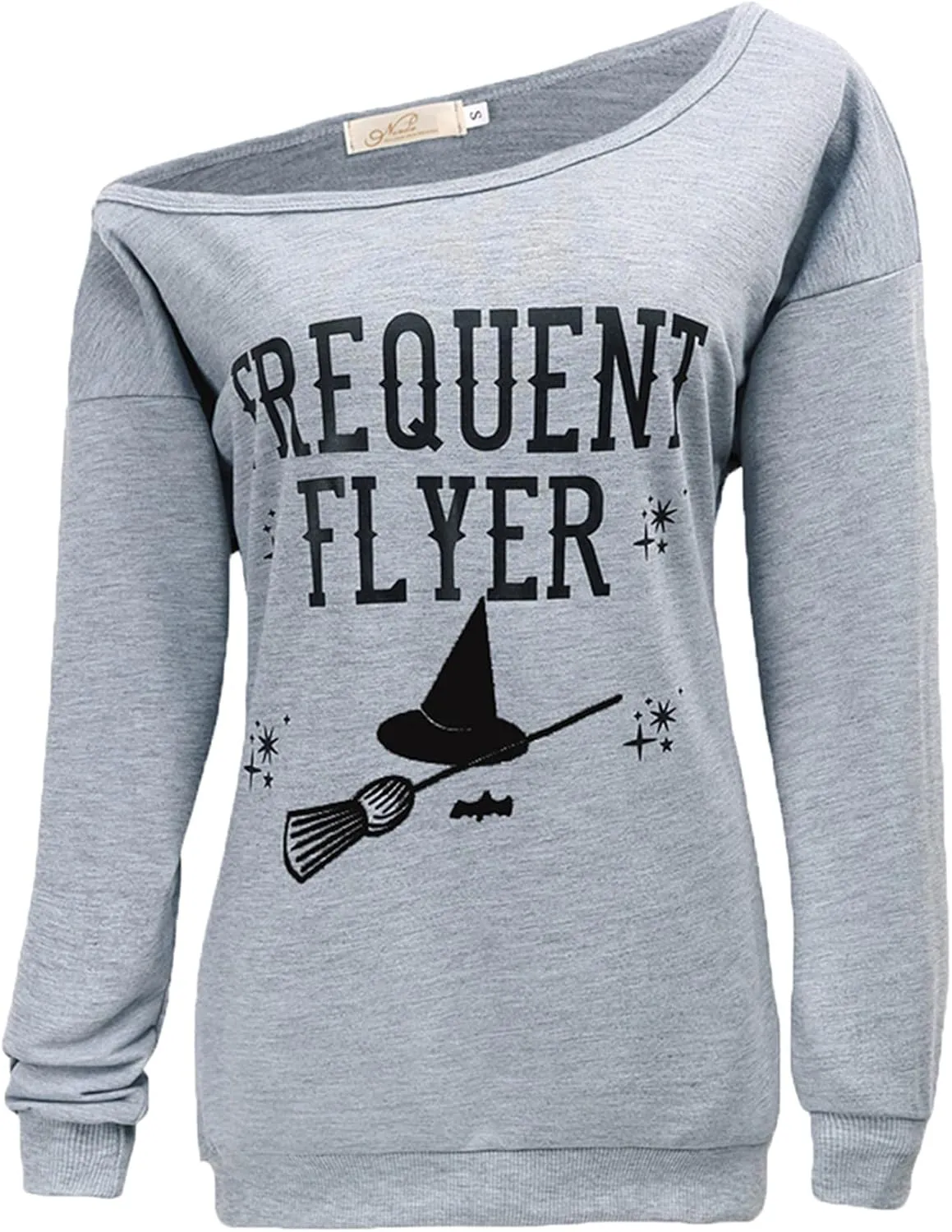 lymanchi Women Halloween Off Shoulder Sweatshirt Casual Loose Sexy Pullover Tops