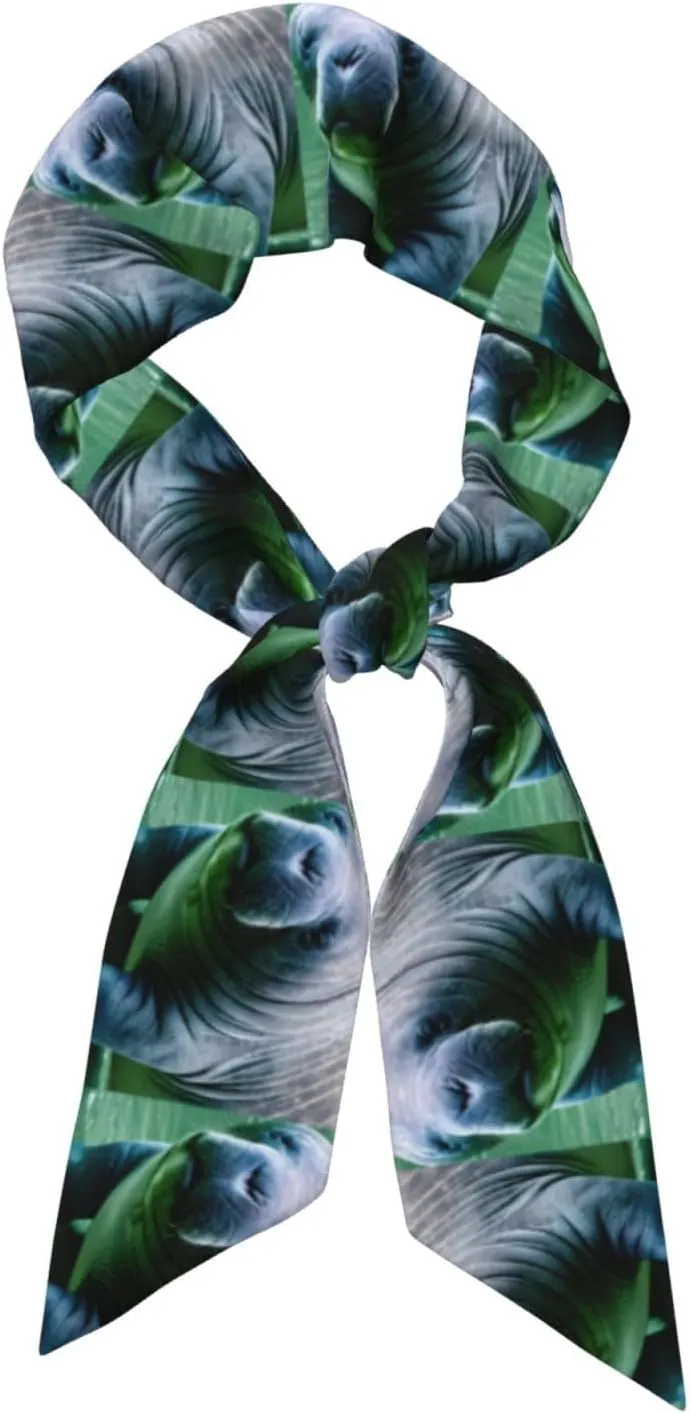 Manatee Animals Calf Stylish Scarf For Women Lightweight Printed Scarves Spring Fall Fashion Shawl Wraps For Women