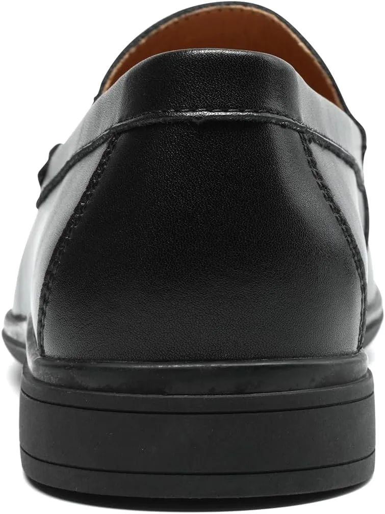 Mens Loafers Casual Leather Slip-On Oxfords Driving Shoes Dress Soft Comfortable & Light-Weight Black