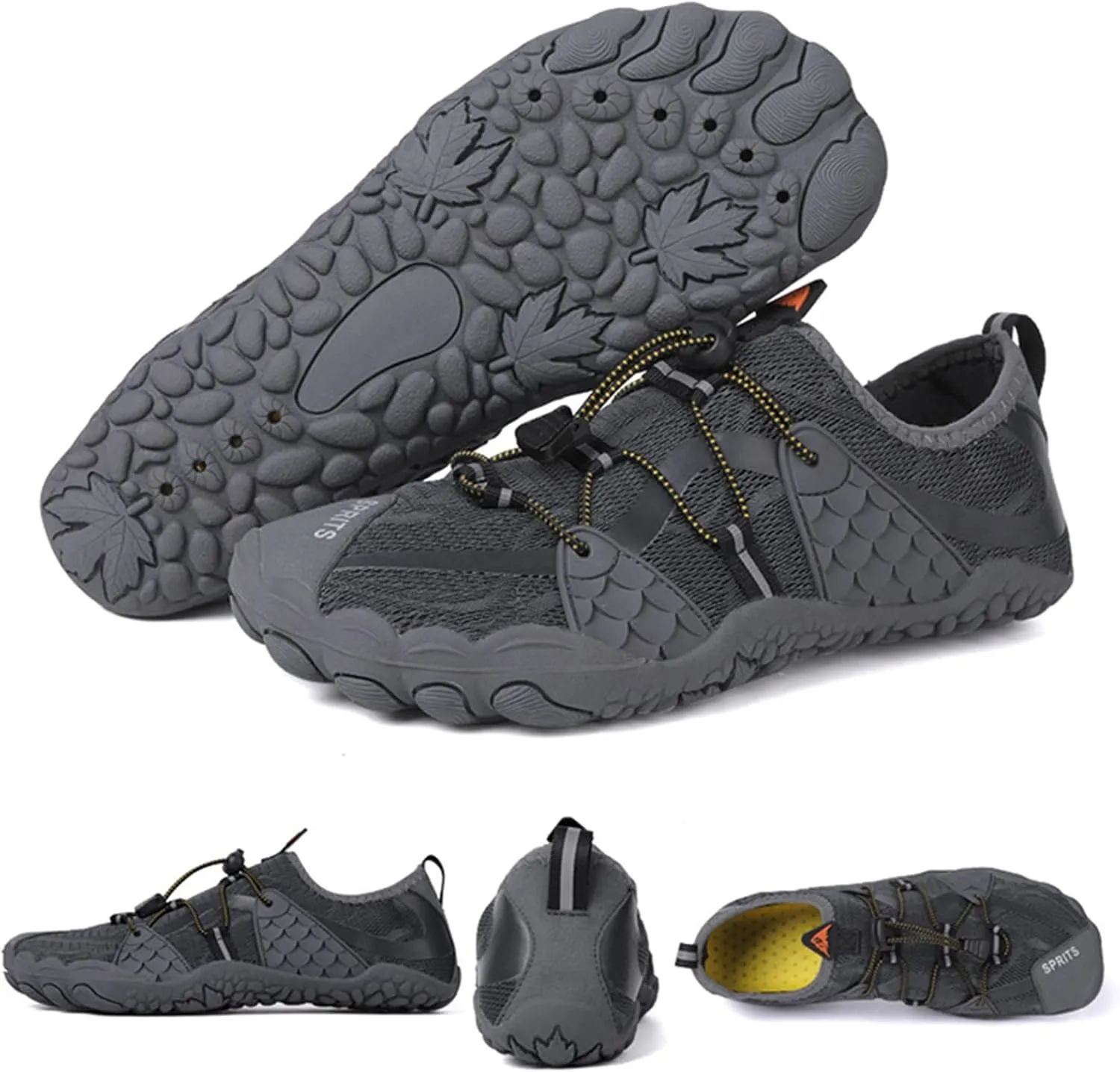 Mens Water Shoes,Quick-Dry Lightweight Breathable Cycling Shoes,Outdoor Barefoot Hiking Sneakers,Summer Aqua Pool Surf Swim Shoes Women,Unisex,with Draining Hole