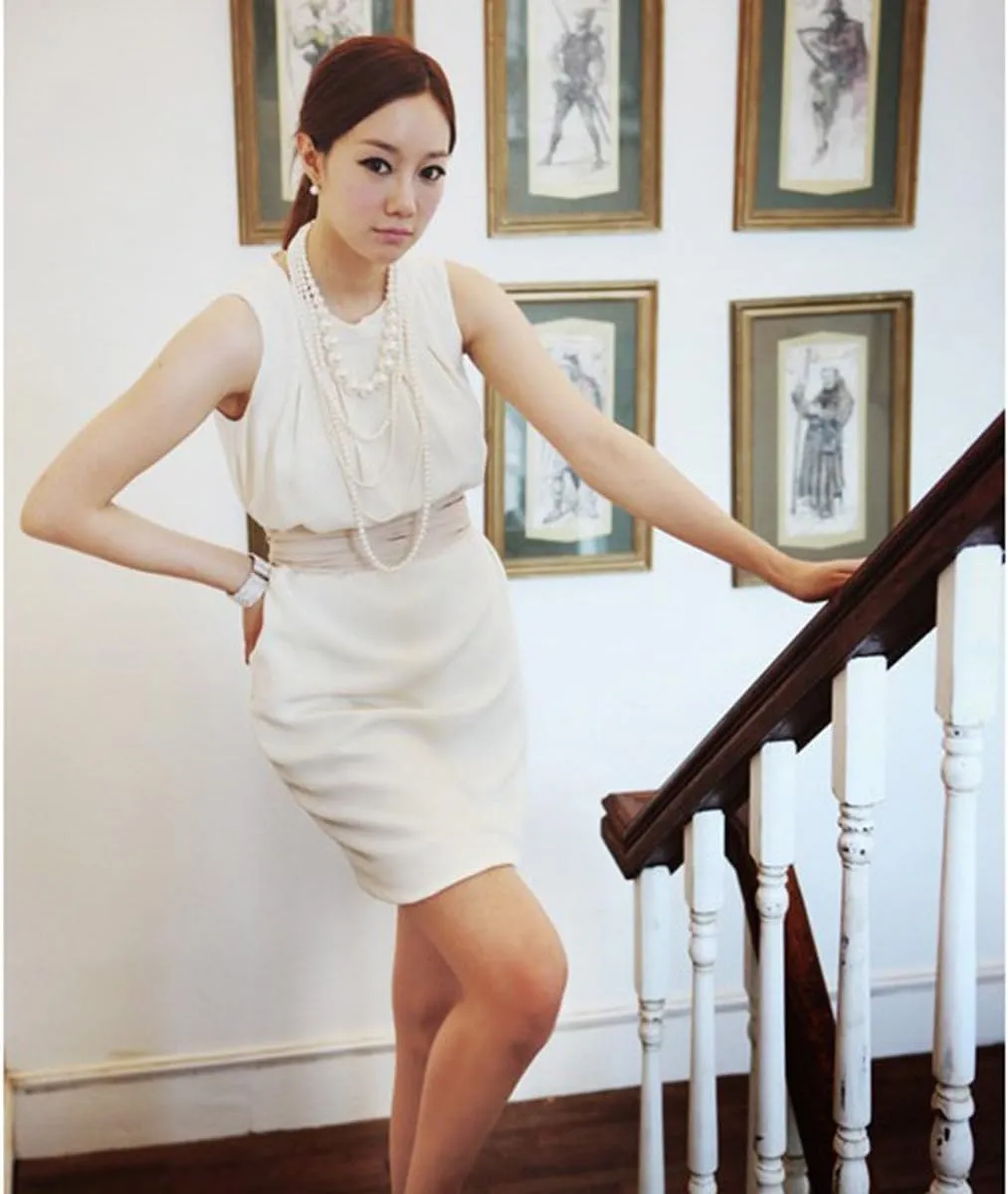 Multilayer Strand Chain Faux Pearls Flapper Beads Cluster Long Choker Necklace