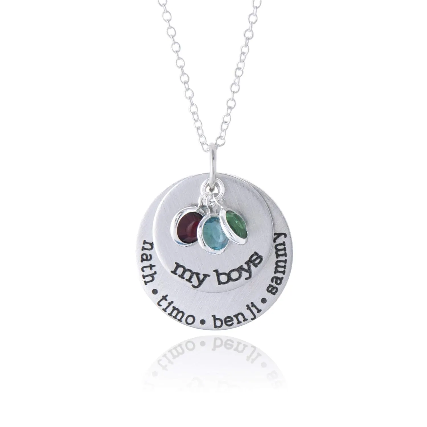 My Boys Necklace // Personalized Necklace with Kids Names and Birthstones // Hand Stamped Jewelry // Custom Necklace for Mom of Boys