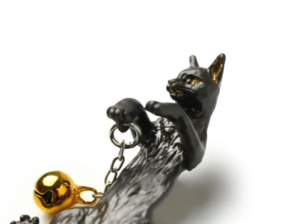 Netsuke, Japanese Kimono Accessary for Obi - Black Cat,Suu Brand