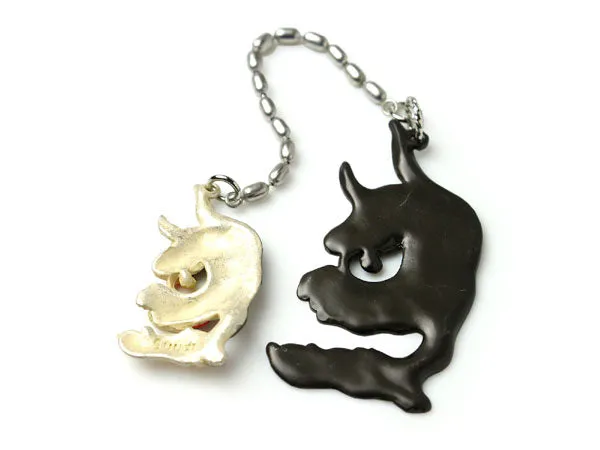 Netsuke, Japanese Kimono Accessary for Obi - Cat & Hannya ,Suu Brand