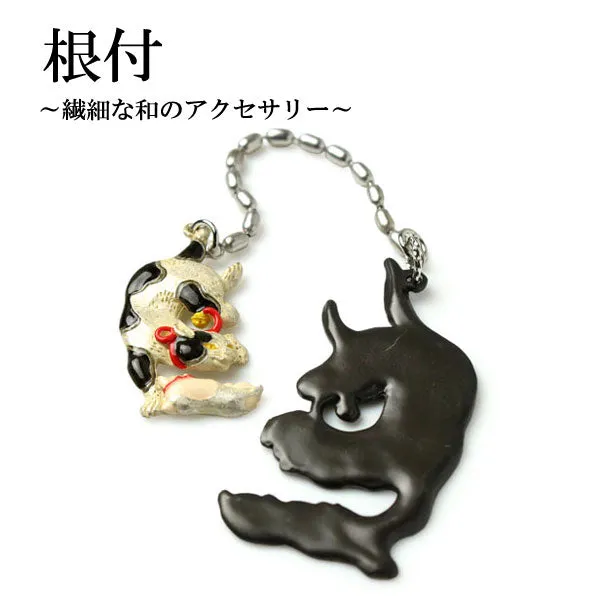 Netsuke, Japanese Kimono Accessary for Obi - Cat & Hannya ,Suu Brand