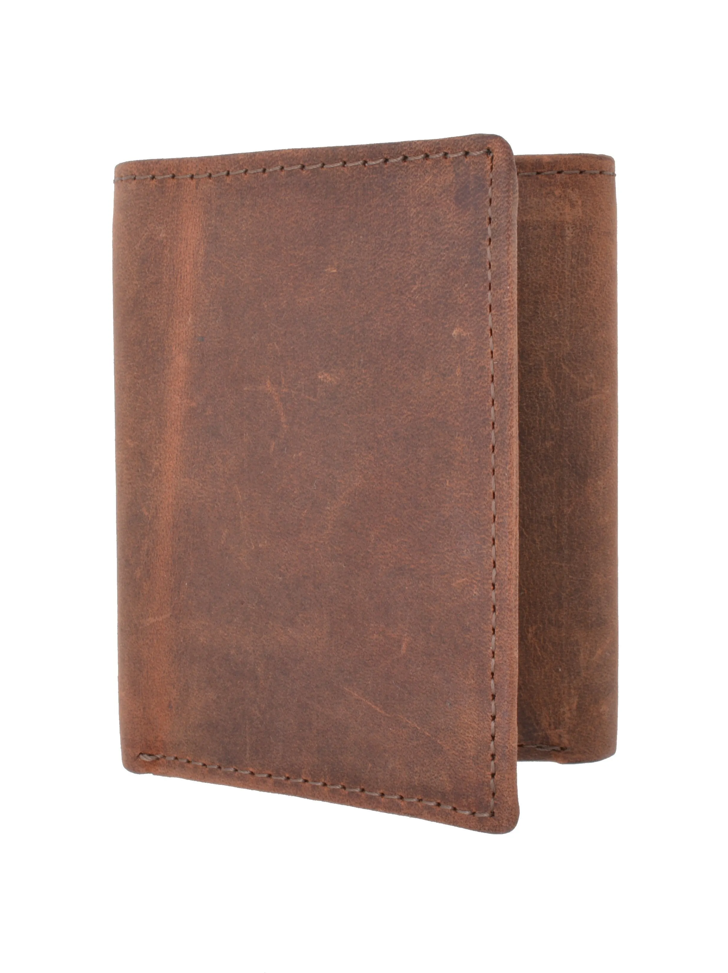 New RFID Blocking Mens Vintage Soft Genuine Leather Classic Trifold Wallet  RFID1107HTC