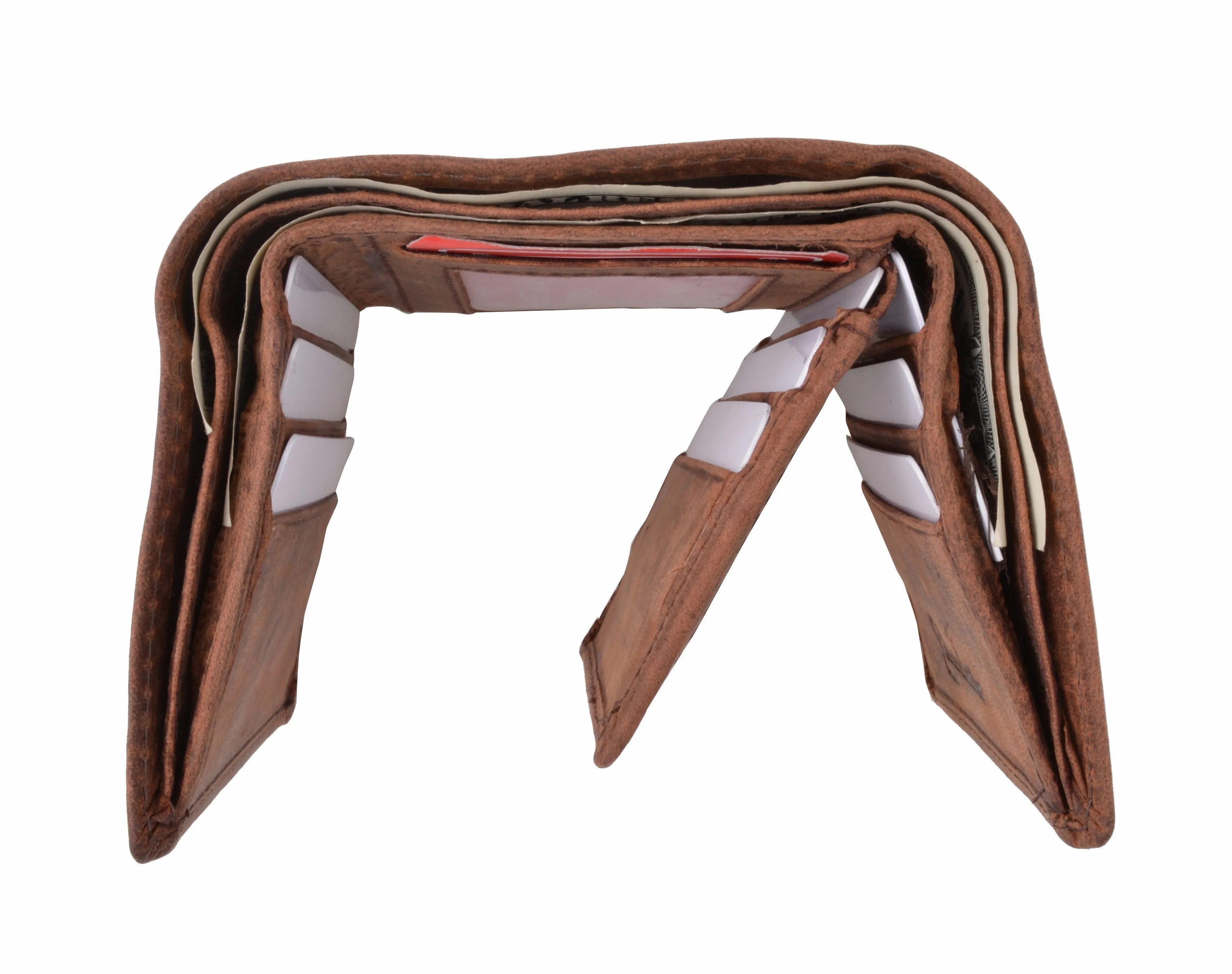 New RFID Blocking Mens Vintage Soft Genuine Leather Classic Trifold Wallet  RFID1107HTC